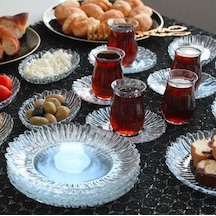 Paşabahçe Aurora Kahvaltı Seti - 24 Parça Kahvatılık Sunum Çay Seti Takımı Şeffaf