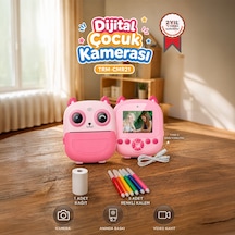 Torima Cmr-21 Pembe Dijital Video Kayıt Fotoğraf Çocuk Kamerası Termal Resim Kağıt Baskılı Yazıcı