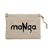 Manga Black Yazı Krem Clutch Astarlı Cüzdan / El Çantası