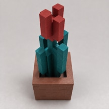 Piksel Lale Biblo - 3d Baskı, Minecraft Esintili Kırmızı