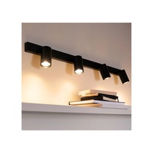 Dörtlü 4 Lü Siyah Led Spot Tavan Spot Gu10 Duy Hareketli Başlık Modern Metal Avize Siyah
