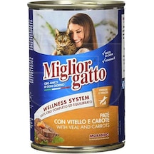 Miglior Gatto Dana Etli ve Havuçlu Konserve Yetişkin Kedi Maması 405 G
