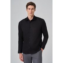 Morven Erkek Siyah Dynamic Fit Sert Yaka Gömlek 26mc004005001 Siyah