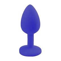 Backpart Taşlı Silikon Anal Tıkaç - Mavi
