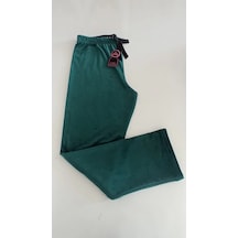 Kadın Kadife Boru Paça Rahat Kesim Pijama Alt Yeşil