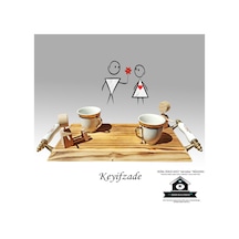 Kahve Sunum Tepsisi -Çay Kahve- Rustik Keyifzade - Porselen Kulp