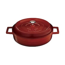 Lava Trendy 28 CM Demir Döküm Yayvan Tencere Kırmızı