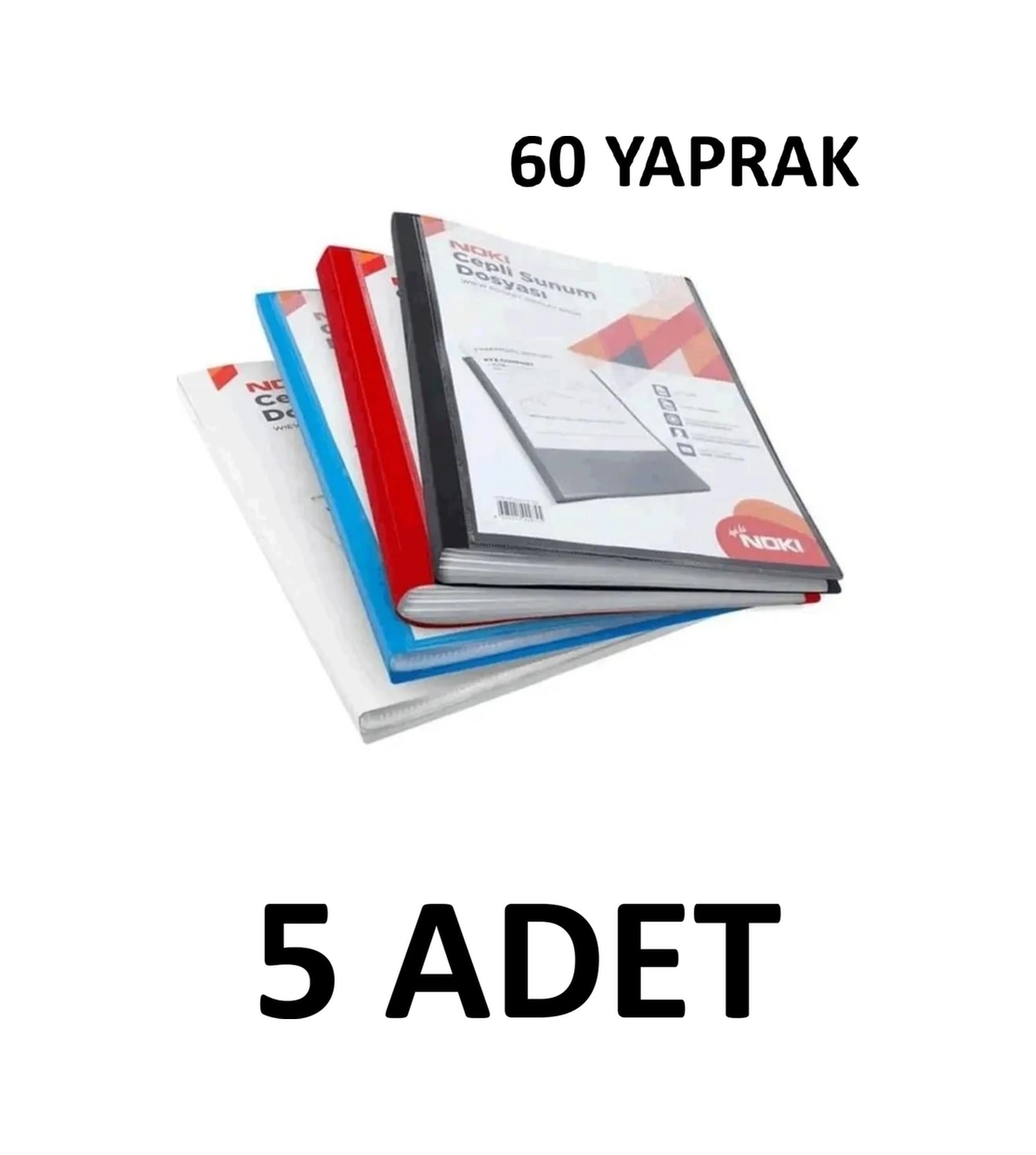 5 Adet 60 Yaprak Cepli Sunum Dosyası Karışık Renk Diğer
