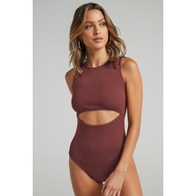 Madmext Kahverengi Yırtık Detaylı Basic Bodysuit-kahverengi Kahverengi