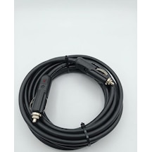 Araç Çakmaklık Uzatma Kablosu Erkek+erkek 12-24 Volt 16 Amper 2 X1 Mm Ttr Bakır 10 Mt-siyah