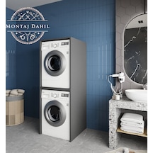 Babil Çamaşır Ve Kurutma Makinesi Dolabı Banyo Dolabı Füme Antrasit