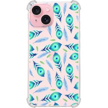 Printify Apple Uyumlu iPhone 15 Plus Devil Eye 3 Baskılı Şeffaf Köşe Korumalı Antişok Kılıf 0166c