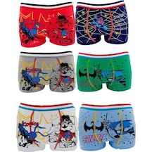 Shopiolog Erkek Çocuk Pamuklu Desenli Boxer 6 Adet