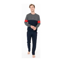 U.S. Polo Assn. Erkek Kışlık Lisanslı Uzun Kol Pijama Takım 18930 Antrasit Melanj