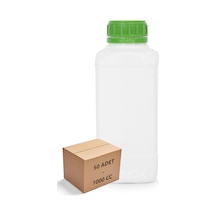 Borox Plastik Kare Şişe Yeşil Kilit Kapaklı Sızdırmaz Numune Şişesi 50 x 1 L