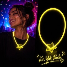 Glow Kolye Neon Fosforlu Işıklı Kolye Sarı Renk 10+