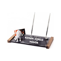Gümüş Aslan Biblolu Kristal Masaüstü İsimlik Ofis Masa İsimliği