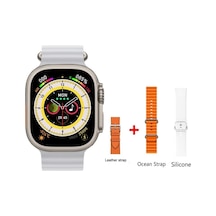Watch 8 Ultra 49mm Amax Ultra Akıllı Nfc - Gps - Kablosuz Şarj Beyaz Kordonunu Seç