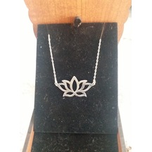 Gümüş Lotus Çiçeği Kolye 453535982