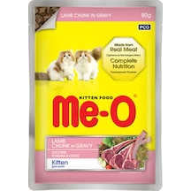 Me-O Kitten Kuzu Etli Soslu Pouch Yavru Kedi Yaş Maması 80 G