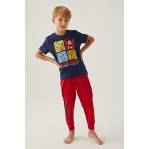 Mickey Mouse Friends Koyu İndigo Erkek Çocuk Pijama Takımı 5274-42782 Koyu İndigo