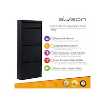 Alv-1003 Plus Alveon Metal Ayakkabılık Siyah