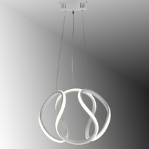 Tt306-35-by Tt Aydınlatma Sarı Işık Kavis Mat Beyaz Led Avize Beyaz