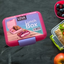 Lova Bölmeli Beslenme Kutusu, Çocuk Kahvaltı,okul Kabı Pembe