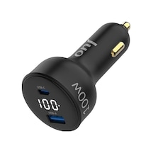 100w Led Ekranlı Type-c + Usb-a Araç Şarj Aleti İphone & Android & Notebook Araç İçi Şarj Cihazı