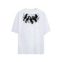 Noıssey Ravens Whispers Tasarımlı Unisex Oversize T-shirt Beyaz
