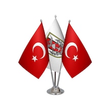 Masa Üstü Türk Silahlı Kuvvetleri Bayrağı Türk Bayrağı Üçlü Krom
