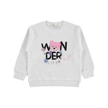 Civil Girls Wonderful Life Baskılı 2-5 Yaş Sweatshirt - Ekru