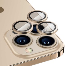 Benks iPhone Uyumlu 13 Pro Max Benks King Kong Çizilmeyi Önleyici Kamera Lens Koruyucu BENKS-25398 Gold