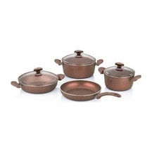 Papilla Optimum 7 Parça Granit Tava Tencere Seti Tuscany Pembe