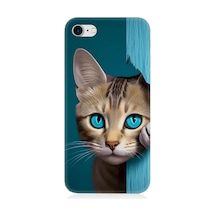 Apple Uyumlu iPhone 8 Silikon Kılıf Mavi Gözlü Masum Kedi