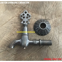 Ldr Antik Bakır Şadırvan Musluğu 1/2 Sarı Döküm Musluk Osmanlı Musluğu 460gr