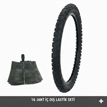 Güçlü Bisikletmotosiklet 16 Jant Bisiklet İç Dış Lastik Seti - 16x1.75/2.125 Uyumlu - Dış Lastik + İç Lastik Oto Kalın Sibop