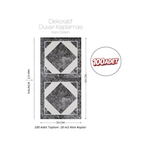 30x60 Cm Kendinden Yapışkanlı Duvar,banyo,tezgah Arası Karo Desen-100 Adet 1009-100