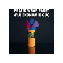 Pratik Mikrofiber Temizlik Bezi 4'lü Wrap Dürüm Paket 32x32 Sarı-mavi-mor
