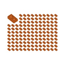 Yedek Parçalar: Plate 1x2: 100 Adet 1x2 Plate Parts Plaka Parçası Koyu Turuncu - Dark Orange 3023