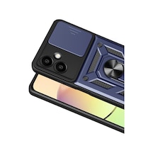 Samsung Galaxy  Uyumlu  A07 4g Pars Lens Yüzüklü Silikon - Lacivert