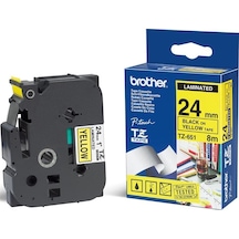 Brother P-Touch 24Tze-651 Tz-Tape 24 Mm Sarı Üzerine Siyah