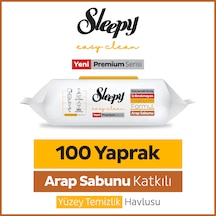 Sleepy Easy Clean Premium Arap Sabunu Katkılı Yüzey Temizlik Havlusu Mendili 100 Yaprak 
