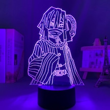 Çocuklar İçin Led Lamba Anime Demon Slayer Obanai Iguro Yatak Odası Dekor Aydınlatma Doğum Günü Hediyesi Manga 3d Gece Lambası Kimetsu No Yaiba Çok Renkli