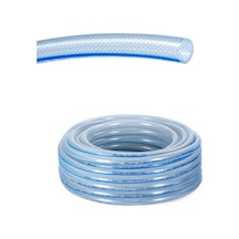 Süper Mavi Pvc Şeffaf Örgülü 5/8 16 Mm 100 Metre