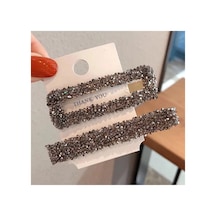 So-much Kadın Yeni Sezon Lüx Doğal Taş 2'li Kart Yan Pens Çıtçıt Toka Gri-8 Gri - 105316552 Gri - 105316552 Gri