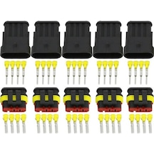 Buhara Elektronik 5 Adet 4 Pin Dört Süper Seal Konnektör Su Geçirmez Soket