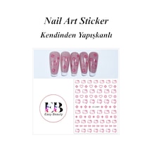 Nail Art Sticker Kendinden Yapışkanlı, Tırnak Süsleme, Tırnak Dövmesi Stikır 2481p Pembe-2481p
