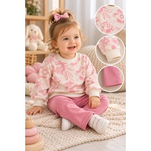 Babywood Çiçek Baskılı Taytlı Kız İkili Takım 9-24 Aylık -dü26758212 - Pembe