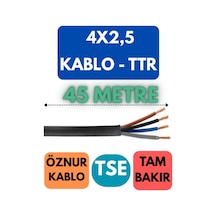 Öznur 4x2,5 Ttr Kablo Metre Seçenekli Siyah - 45 Metre